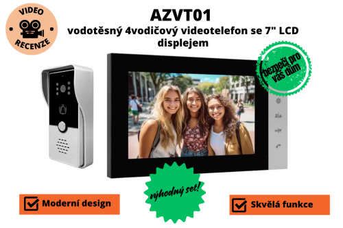 AZVT01 - sada videotelefonu se 4vodičovou instalací 12VDC